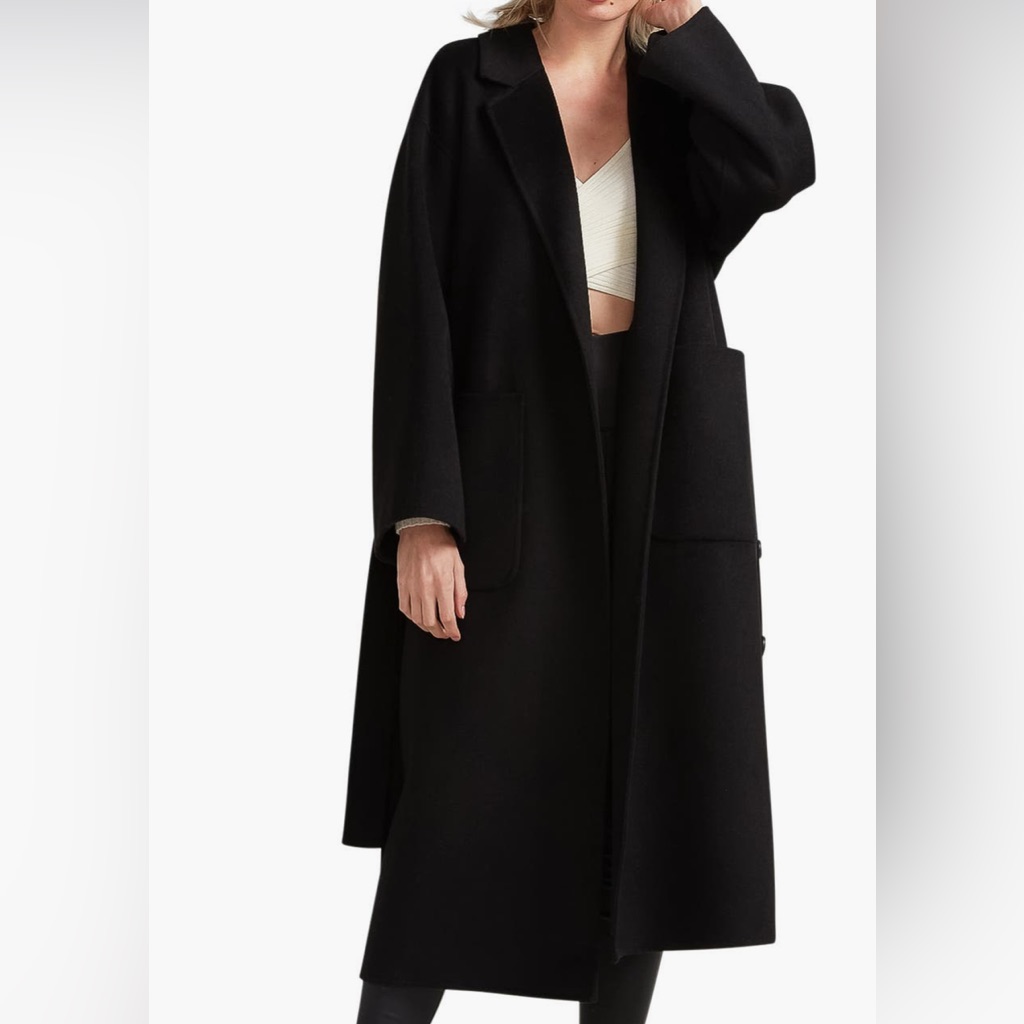 Belle & Bloom Wide Awake Split Hem Wool Blend Coat